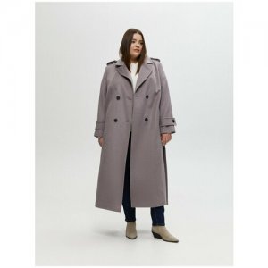 Пальто , демисезон/зима, средней длины, размер 48EU / 54RU, серый 4FORMS. Цвет: серый