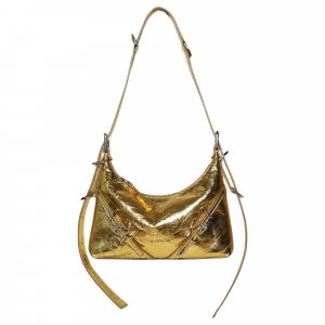 Миниатюрная кожаная сумка через плечо Voyou, Золотая Givenchy