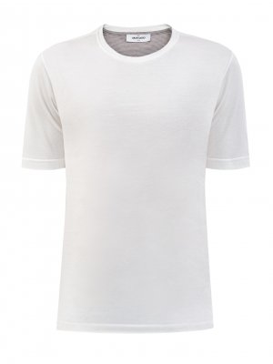 Базовая белая футболка из гладкого хлопка джерси GRAN SASSO. Цвет: белый