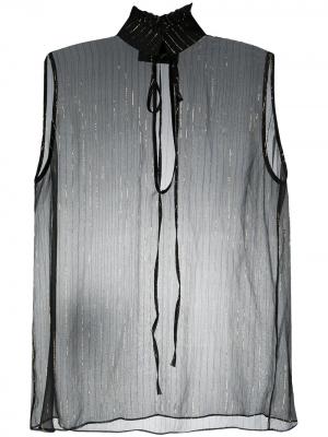 Блузка в полоску с эффектом металлик Philipp Plein. Цвет: черный