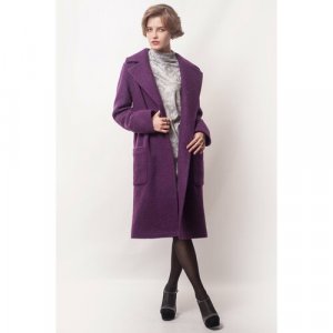 Пальто , размер 48-50, лиловый, фиолетовый MARGO. Цвет: фиолетовый/лиловый/бордовый/фуксия