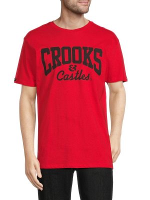 Двухцветная футболка с логотипом, красный Crooks & Castles