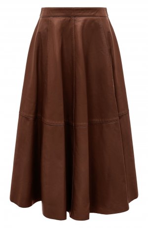 Кожаная юбка Chaud Studio. Цвет: коричневый