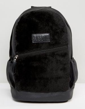 Черный рюкзак из искусственной замши Systvm. Цвет: черный
