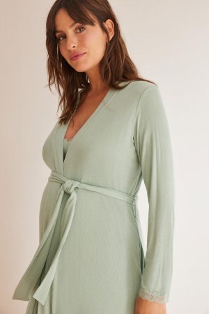 Зеленый халат для беременных в рубчик Women'secret, Women'Secret