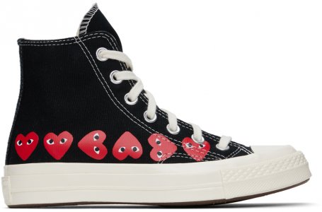 Черные кроссовки Converse Edition Chuck 70 с разноцветными сердечками Comme Des Garcons, цвет Black Garçons
