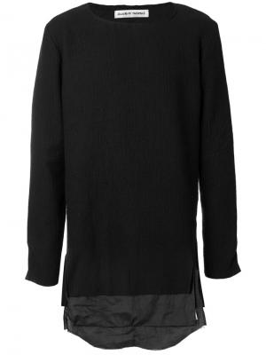 Двухслойный удлиненный свитер Olubiyi Thomas. Цвет: чёрный