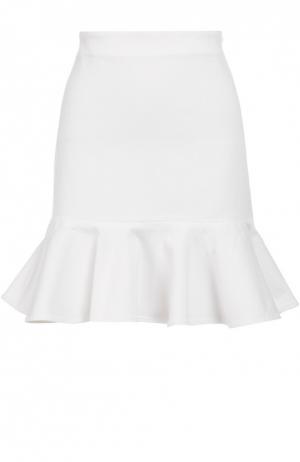 Мини-юбка с широким поясом и оборкой Polo Ralph Lauren. Цвет: белый