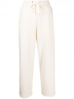 Укороченные спортивные брюки прямого кроя James Perse. Цвет: белый