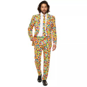 Мужской облегающий костюм и галстук с узором OppoSuits, Dot Print Opposuits