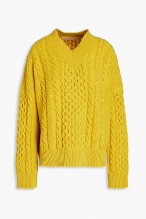 Шерстяной свитер косой вязки , желтый &Daughter