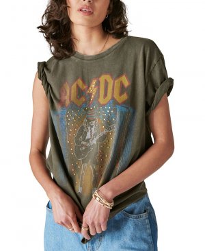 Женская хлопковая футболка бойфренда AC/DC с заклепками , мультиколор Lucky Brand