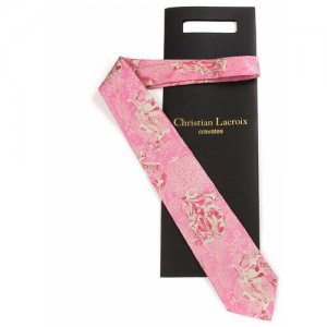 Нестандартный розовый галстук для мужчин 71249 Christian Lacroix. Цвет: розовый