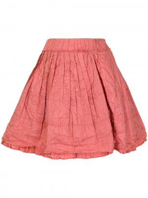 Расклешенная юбка pre-owned с жатым эффектом Louis Vuitton. Цвет: розовый