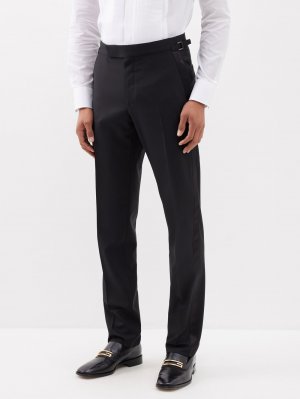 Шерстяные костюмные брюки o'connor super 120s , черный Tom Ford