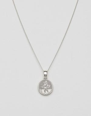Серебристое ожерелье с подвеской-медальоном -Серебряный Chained & Able