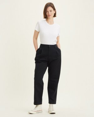 Женские брюки-чиносы с завышенной талией и вытачками Dockers, черный DOCKERS. Цвет: черный