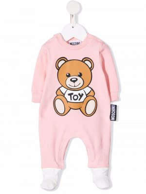Пижама Teddy Bear с длинными рукавами Moschino Kids. Цвет: розовый