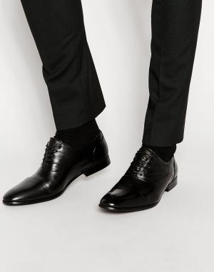 Кожаные оксфордские туфли со вставкой на носке Portovecchio ALDO. Цвет: черный