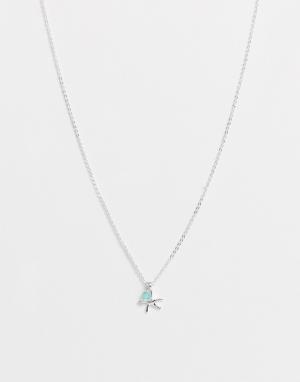 Ожерелье с подвеской морская звезда Miss Selfridge. Цвет: серебряный
