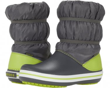 Ботинки Crocband Winter Boot, цвет Slate Grey/Lime Punch Crocs