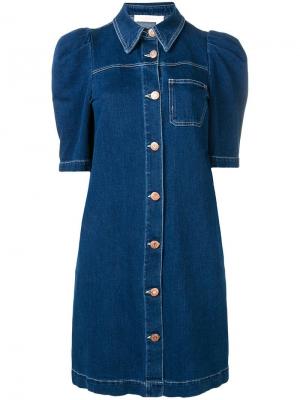 Джинсовое платье-рубашка See By Chloé. Цвет: синий