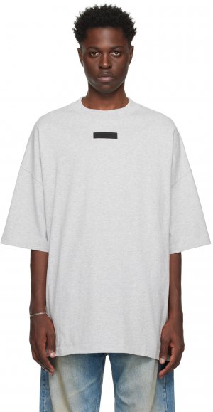 Серая футболка с круглым вырезом , цвет Light heather grey Fear Of God Essentials