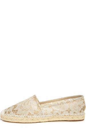 Эспадрильи из кружева Taormina Dolce & Gabbana. Цвет: белый