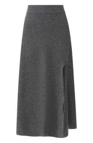 Кашемировая юбка с высоким разрезом Altuzarra. Цвет: серый