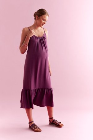 Платье для беременных А-силуэта с длинными бретелями , фиолетовый DeFacto
