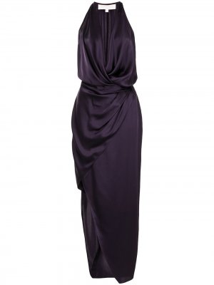 Платье асимметричного кроя с вырезом халтер Michelle Mason. Цвет: фиолетовый