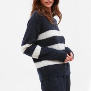 Пуловер с круглым вырезом из тонкого трикотажа MALTE HARTFORD. Цвет: темно-синий