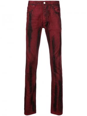 Слегка расклешенные джинсы с рваными деталями Fagassent. Цвет: красный
