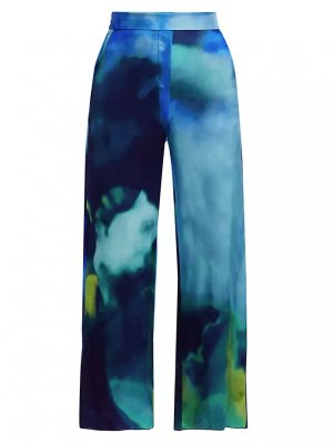 Широкие брюки из твила Anna Watercolor , синий Piazza Sempione