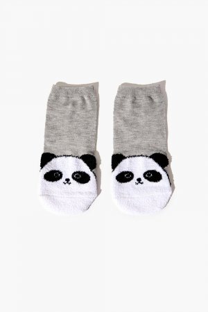 Носки до щиколотки с изображением панды , серый Forever 21