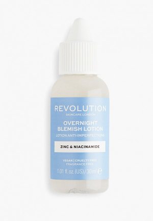 Лосьон-сыворотка для лица Revolution Skincare ночной, для проблемной кожи, Overnight Blemish Lotion, 30 мл. Цвет: прозрачный