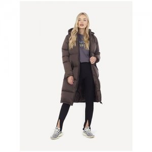 Пальто для женщин, Brave Soul, модель: LJK-CELLOMAXPKD, цвет: темно-коричневый, размер: L SOUL. Цвет: коричневый