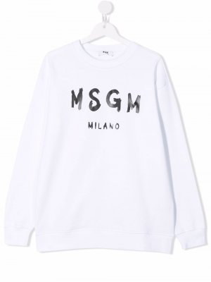 Logo-print sweatshirt MSGM Kids. Цвет: белый