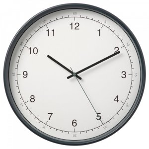 Часы настенные ИКЕА ТАГГАД бело-серые 38 см IKEA