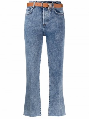 Укороченные джинсы из вареного денима LIU JO. Цвет: синий