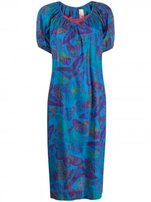 Платье с принтом 1980-х годов Krizia Pre-Owned. Цвет: синий