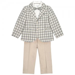 Комплект одежды  для мальчиков, рубашка и брюки пиджак бабочка, нарядный стиль, размер 2 года (92см), серый Baby A.. Цвет: серый