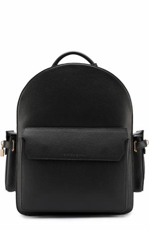 Кожаный рюкзак с тремя внешними карманами Buscemi. Цвет: черный