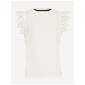 Блузка для девочки Broidery; цвет Off white; р.134-140 MEXX. Цвет: белый