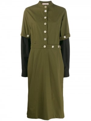 Платье миди в стиле милитари Marni. Цвет: зеленый