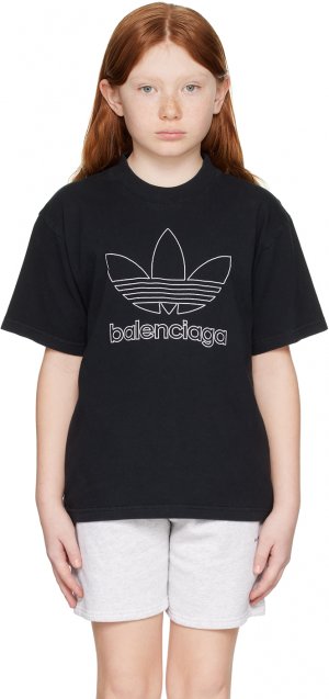 Kids Черная футболка adidas Edition Balenciaga