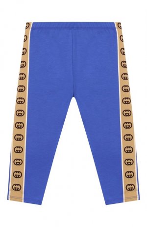 Хлопковые брюки Gucci. Цвет: синий