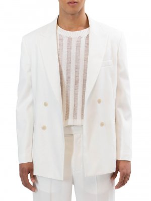 Двубортный пиджак с острыми лацканами и двумя пуговицами RTA, белый RtA
