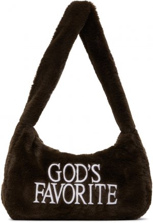 Коричневая пушистая сумка God's Favourite Praying
