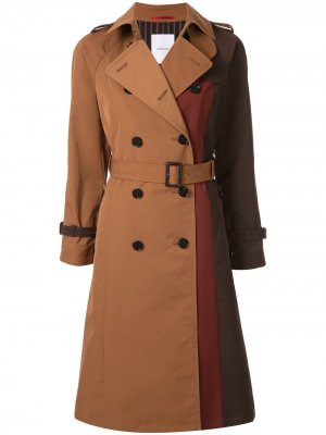 Деконструированное двубортное пальто Loveless. Цвет: коричневый